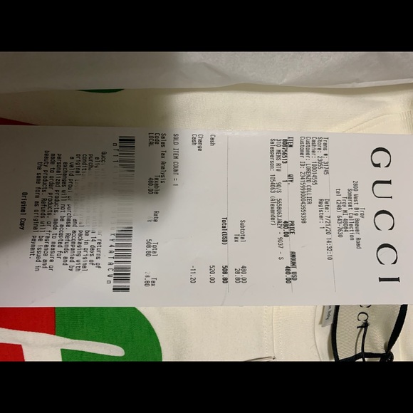 Gucci shoes and Gucci shirt brad new receipts - Picture 2 of 10